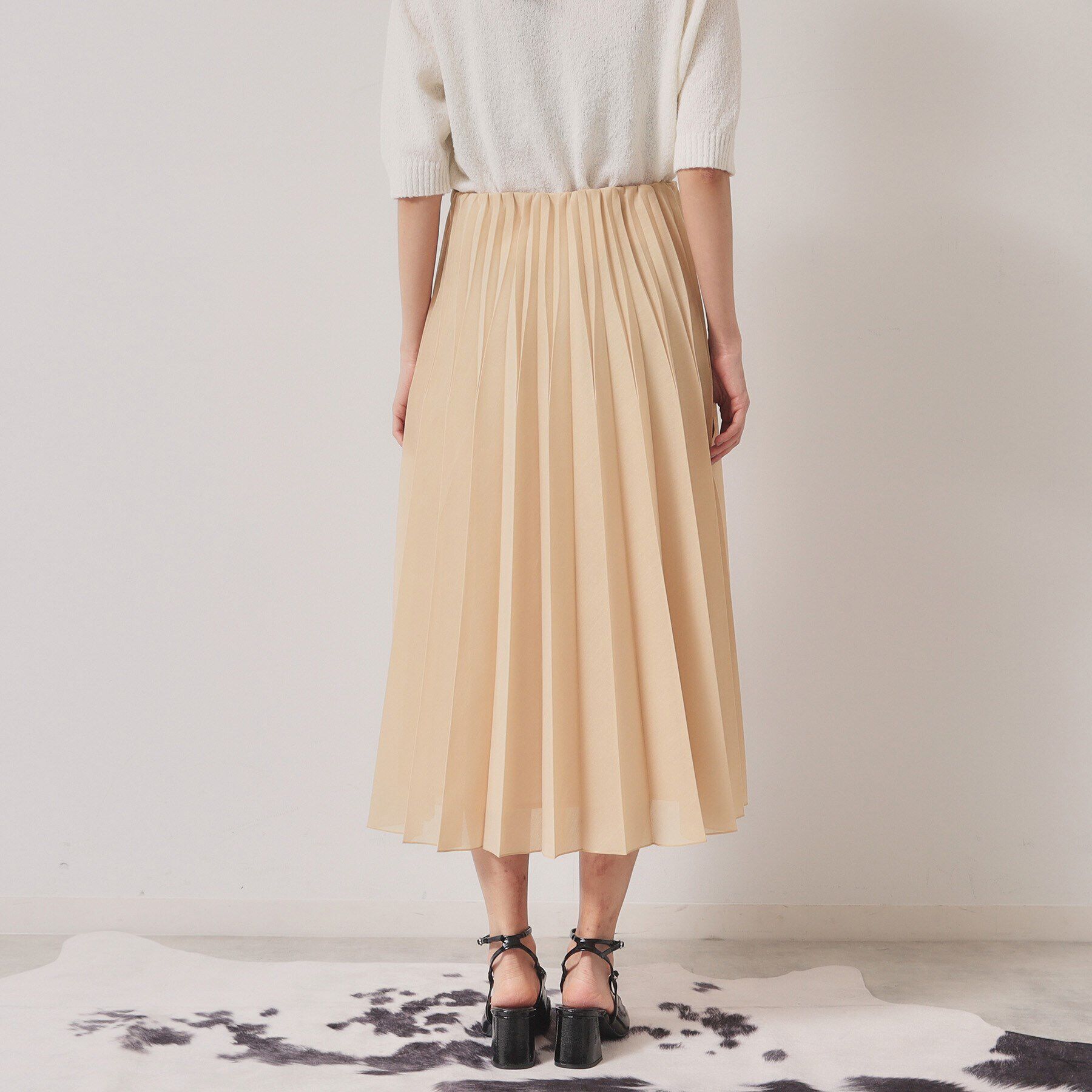 SunaUna「【オーガンジー／ウエストゴム】プリーツロングスカート」|スカート|