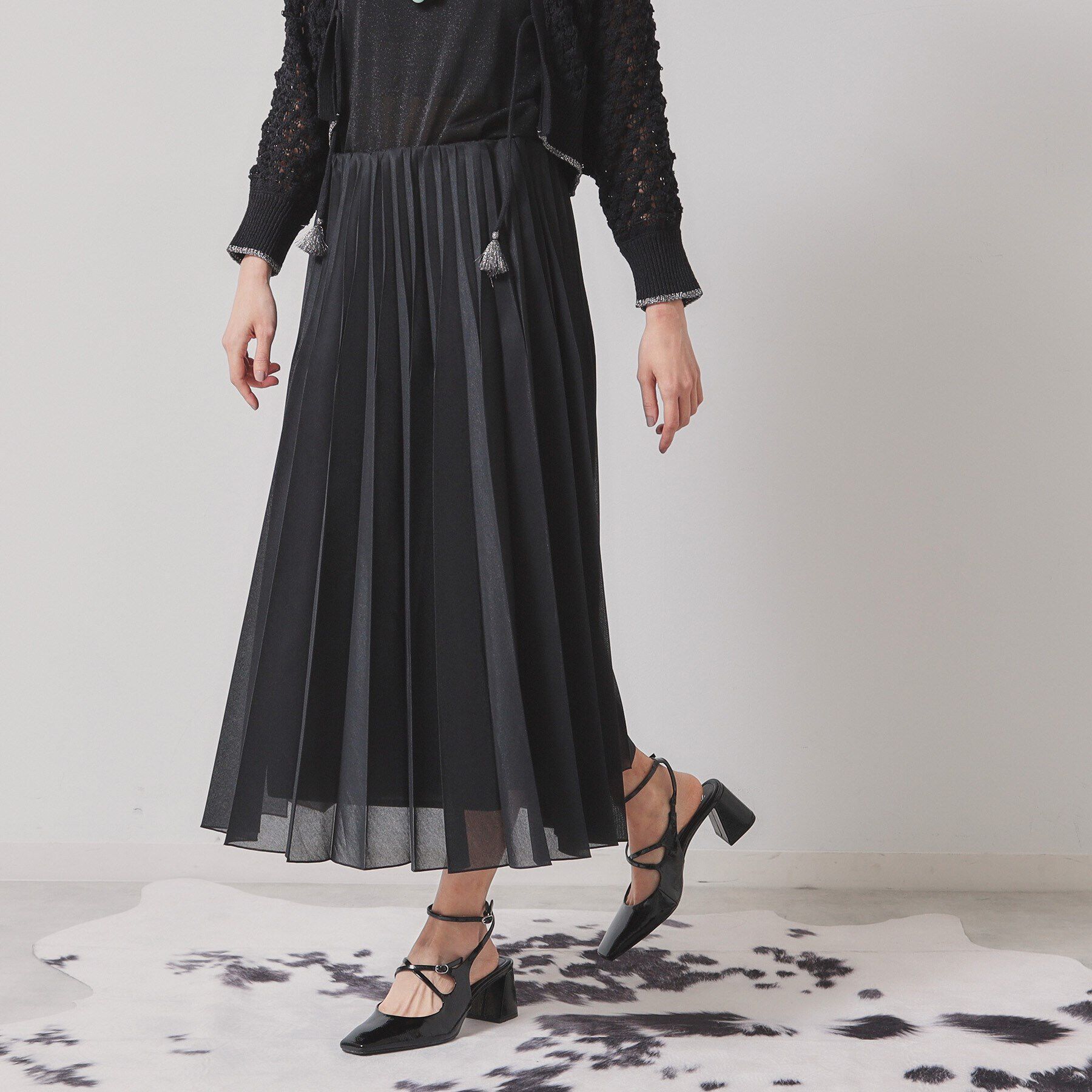 SunaUna「【オーガンジー／ウエストゴム】プリーツロングスカート」|スカート|