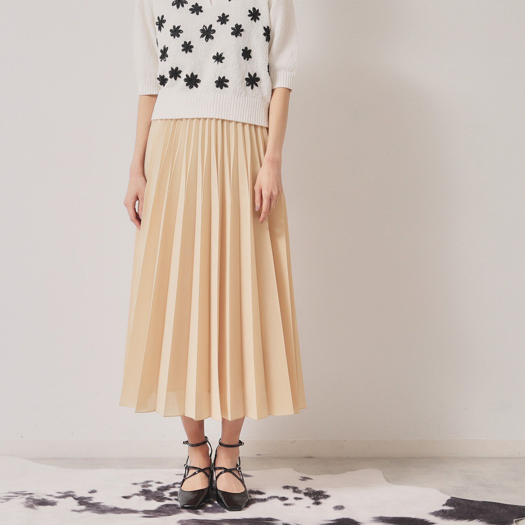 SunaUna「【オーガンジー／ウエストゴム】プリーツロングスカート」|スカート|