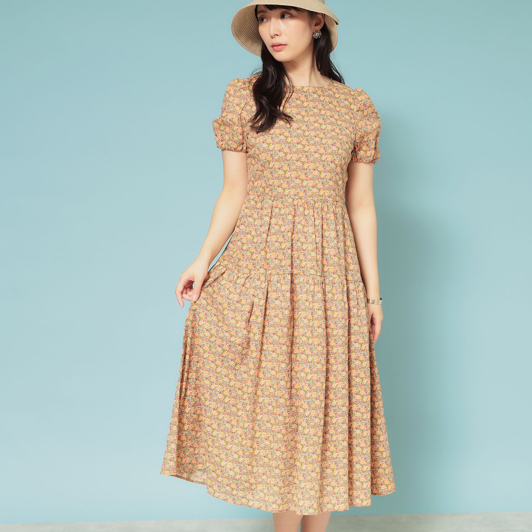 SunaUna「【Web限定カラー／リバティプリント】パフスリーブワンピース」|ワンピース|