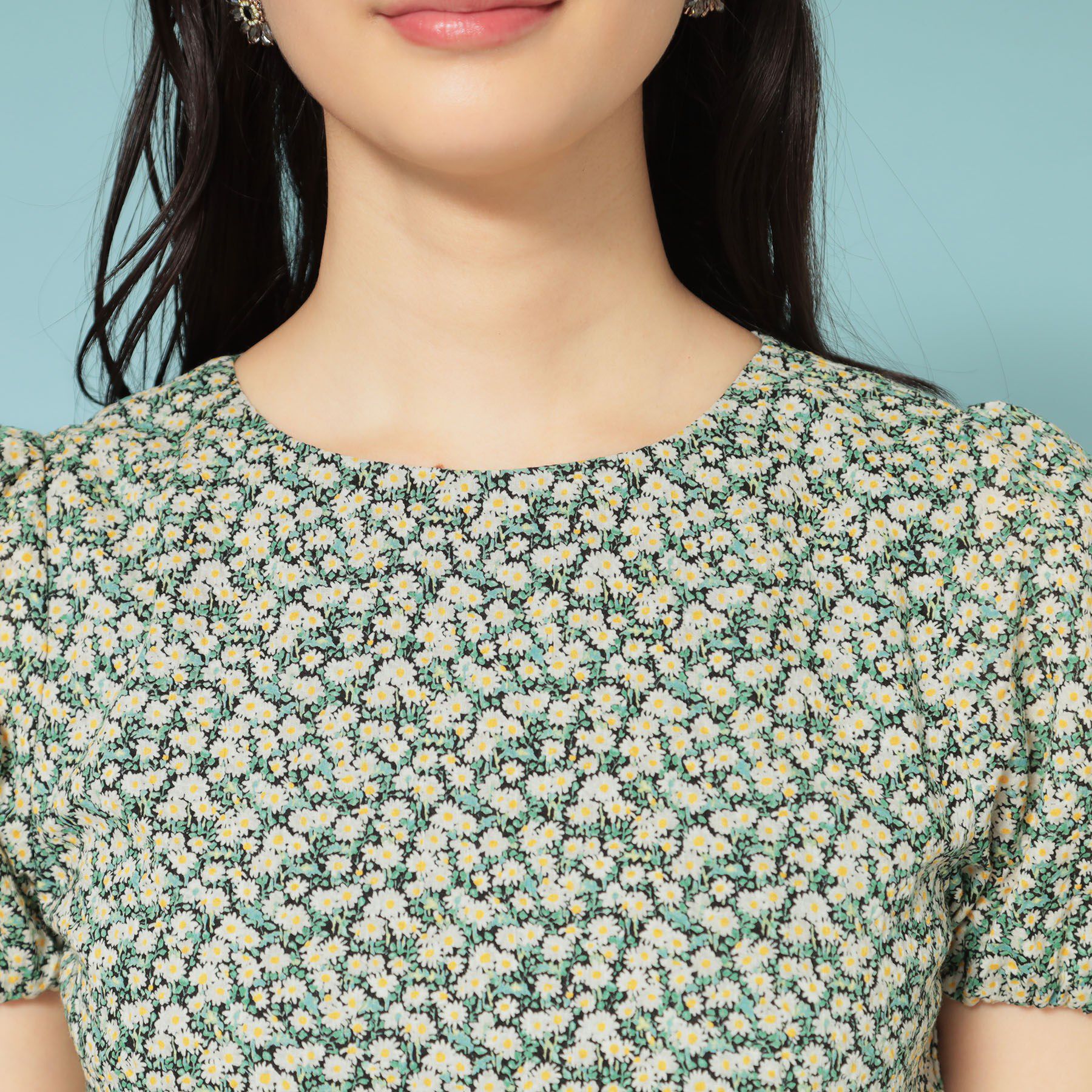 SunaUna「【Web限定カラー／リバティプリント】パフスリーブワンピース」|ワンピース|