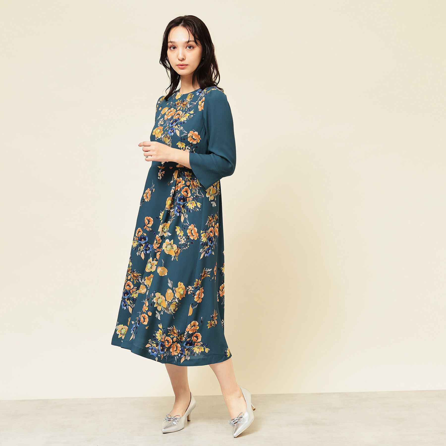 SunaUna「【co creation and yours／SS～L】花柄パネルワンピース」|ワンピース|