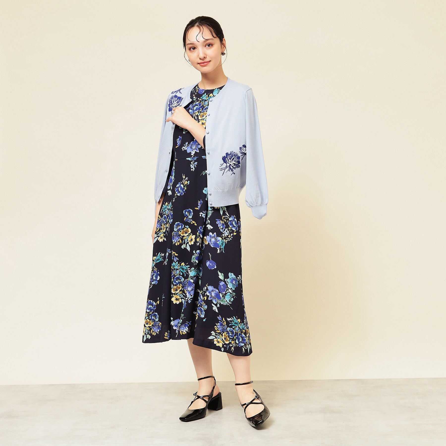 SunaUna「【co creation and yours／SS～L】花柄パネルワンピース」|ワンピース|