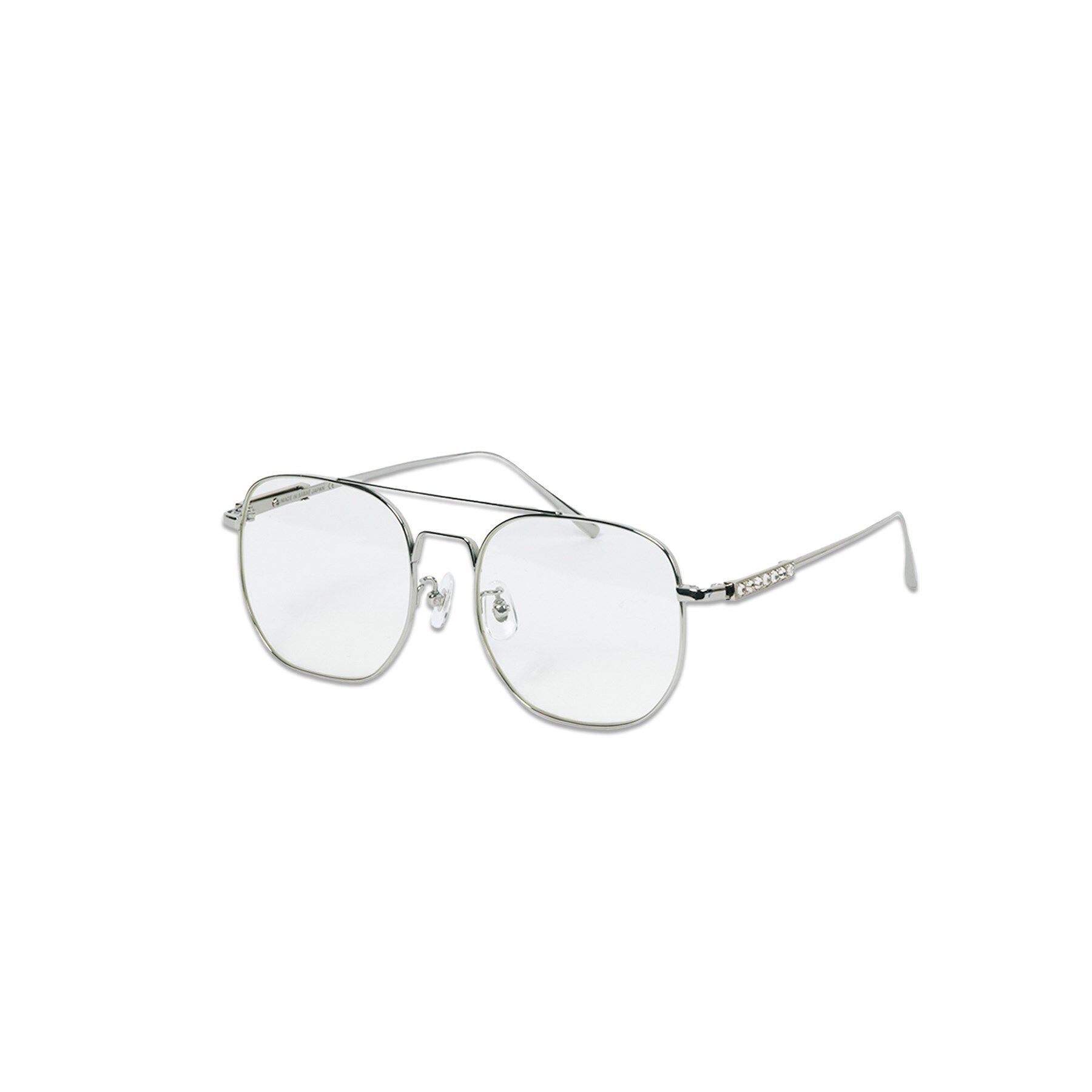 CODE A「heyep｜Aviator Glasses with Rhinestones ＆ Logo」|メガネ|