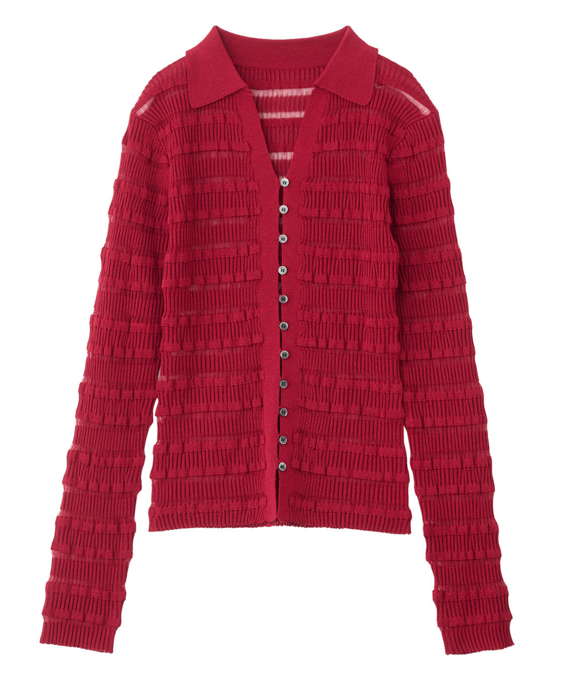 COCO DEAL「フリルボーダーニットシャツ」|シャツ・ブラウス|