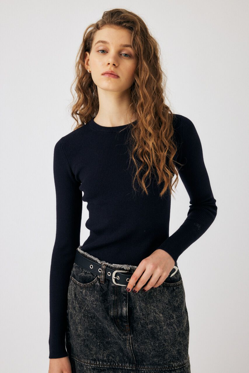 MOUSSY「WASHABLE CREWNECK ニット」|ニット・セーター|D/NVY3