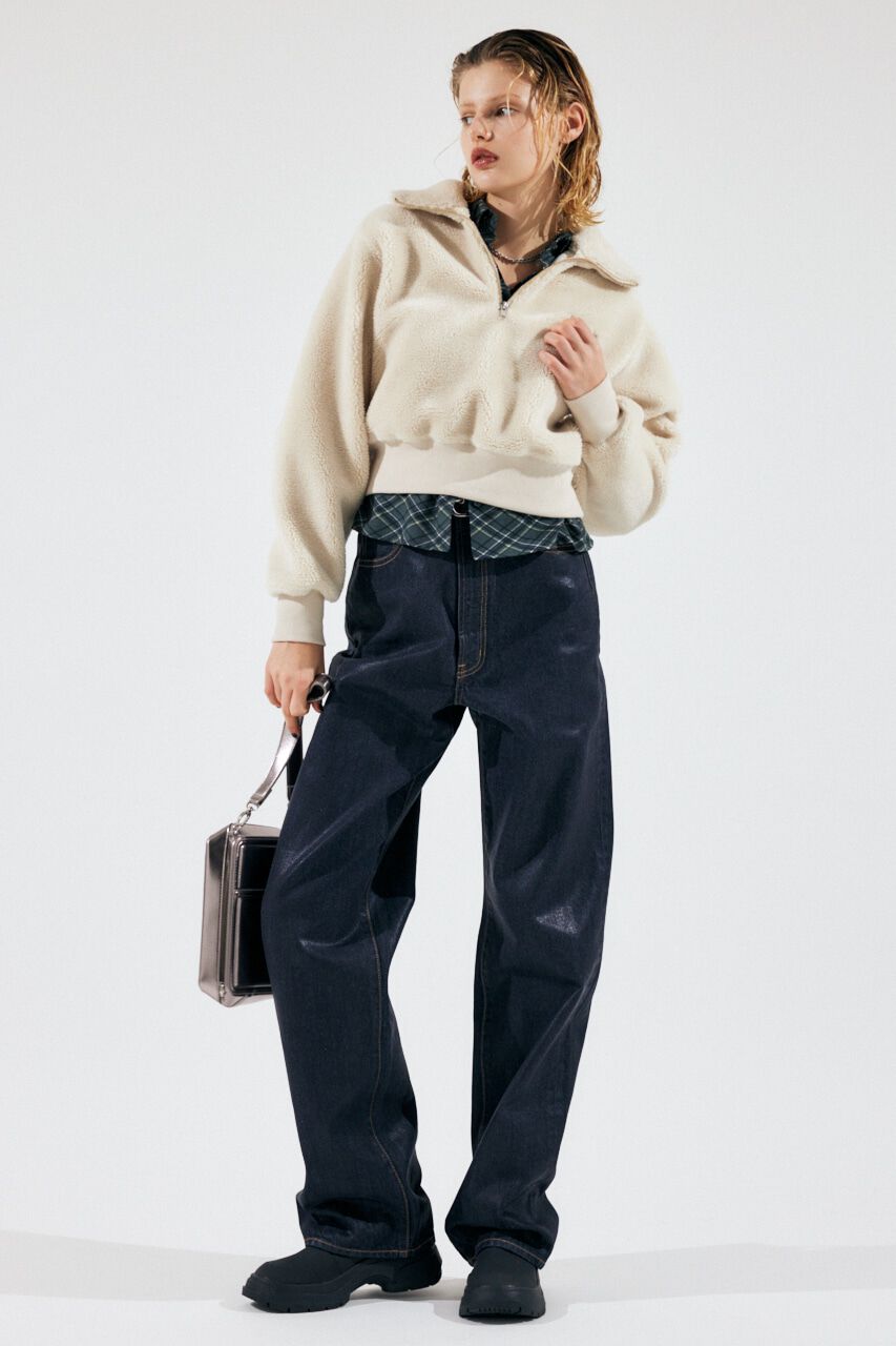 MOUSSY「HW COATED LOOSE STRAIGHT」|デニム|