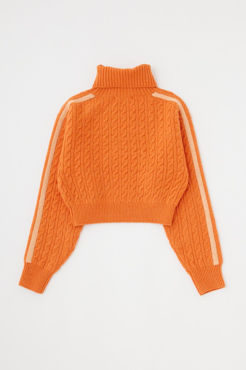 MOUSSY「LINE SLEEVE CABLE KNIT トップス」|ニット・セーター|