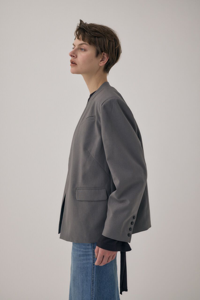 MOUSSY「リサイクルポリエステル使用ノーカラージャケット＆ペプラムベルトSET」|その他|