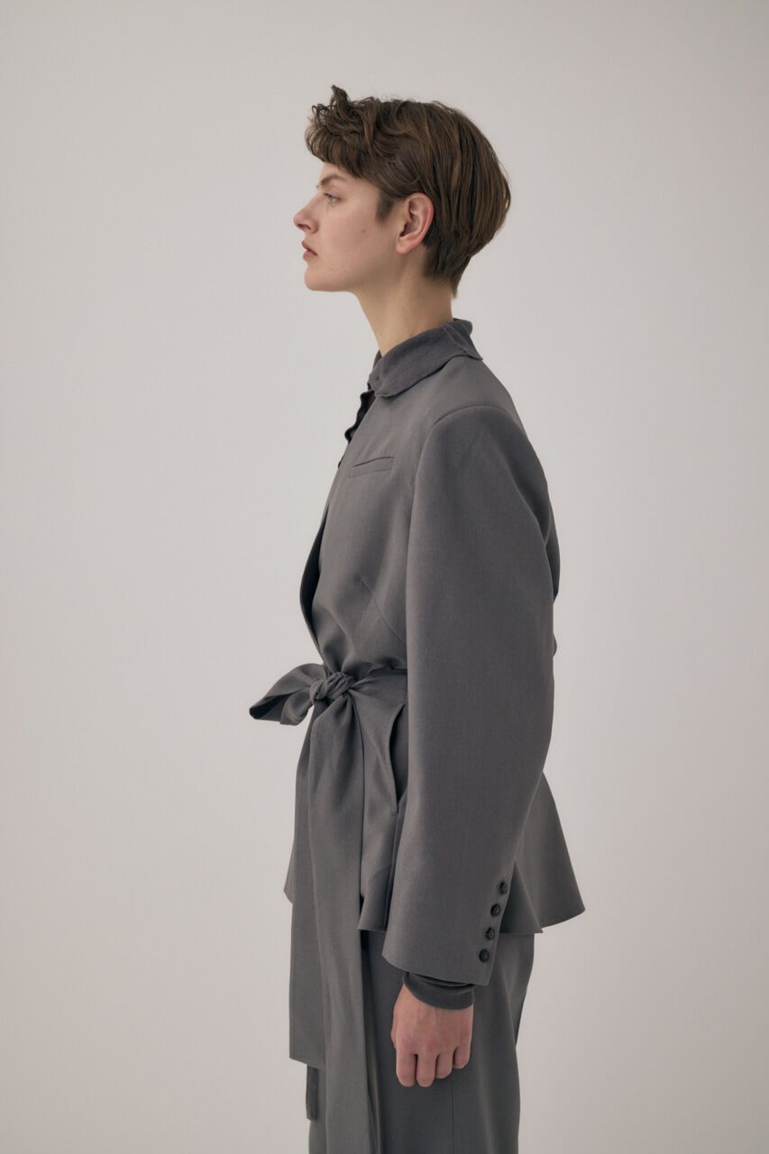 MOUSSY「リサイクルポリエステル使用ノーカラージャケット＆ペプラムベルトSET」|その他|