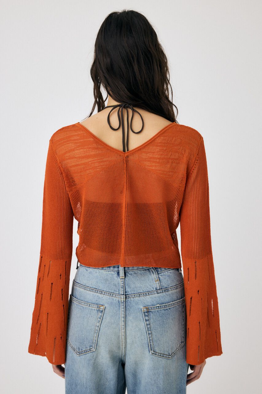 MOUSSY「MESH V NECK ニットトップス」|ニット・セーター|