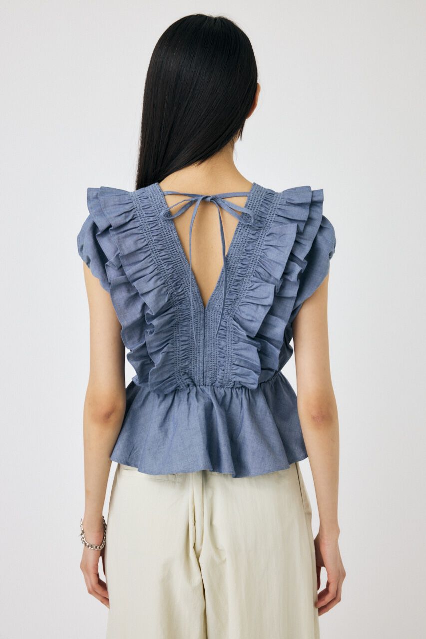 MOUSSY「SHOULDER フリルブラウス」|シャツ・ブラウス|