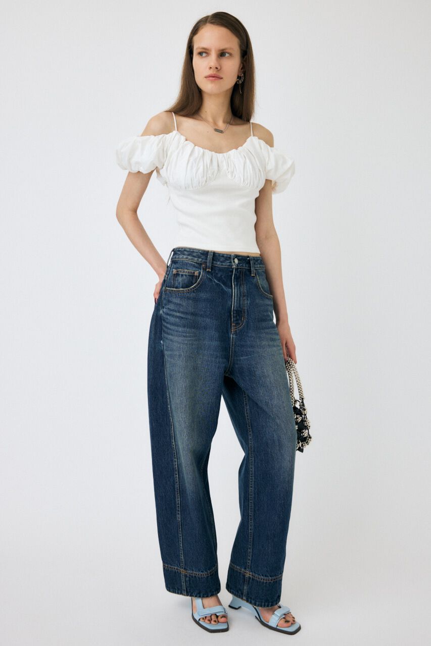 MOUSSY「VOLUME SLEEVE DOCKING トップス」|Tシャツ・カットソー|