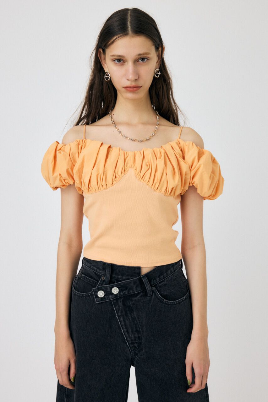 MOUSSY「VOLUME SLEEVE DOCKING トップス」|Tシャツ・カットソー|
