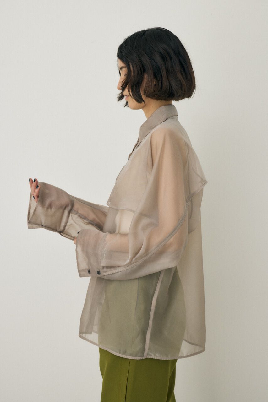 MOUSSY「ｼｰｽﾙｰｼｬﾂ ﾘｻｲｸﾙﾎﾟﾘｴｽﾃﾙ&times;ﾘｻｲｸﾙﾅｲﾛﾝ混ｵｰ 」|シャツ・ブラウス|