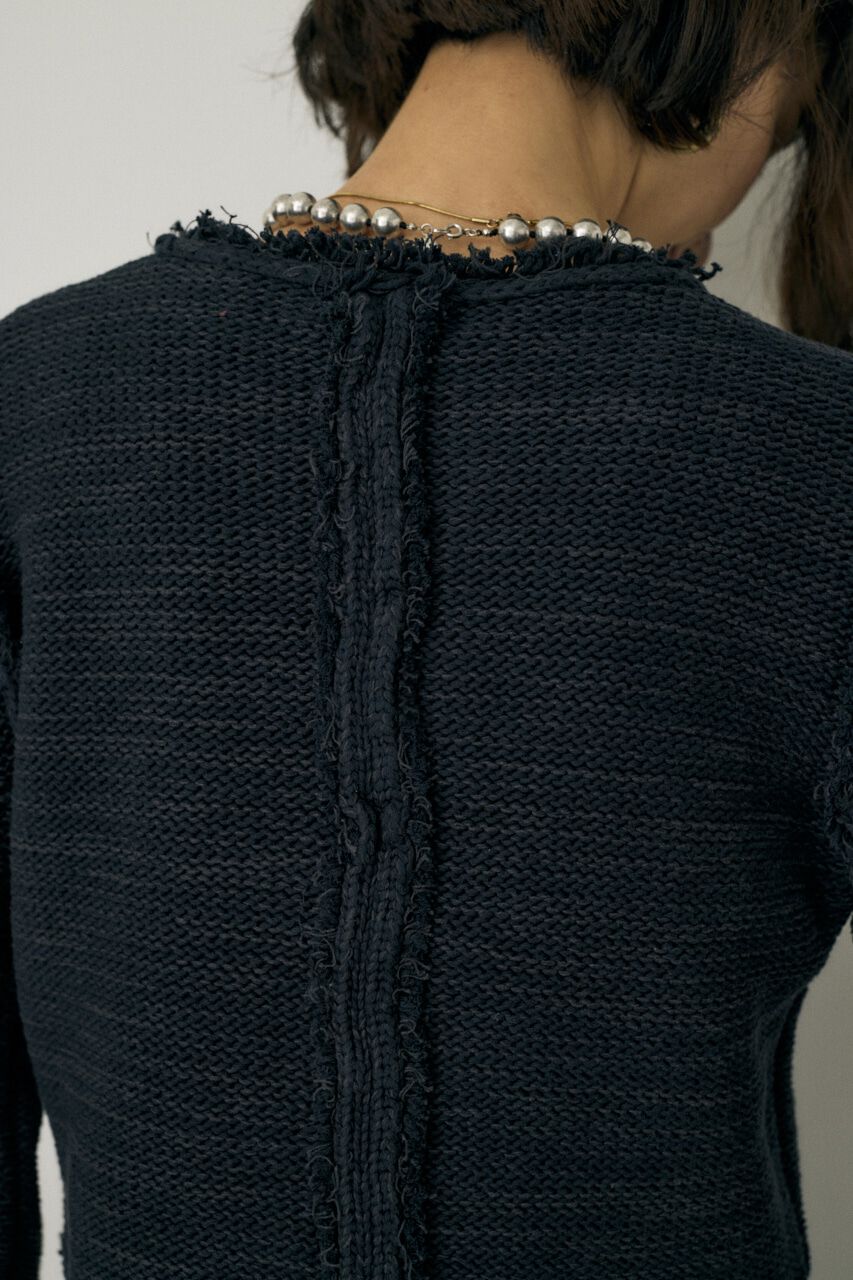 MOUSSY「ツイードニットジャケット　オーガニックコットン使用」|カーディガン|