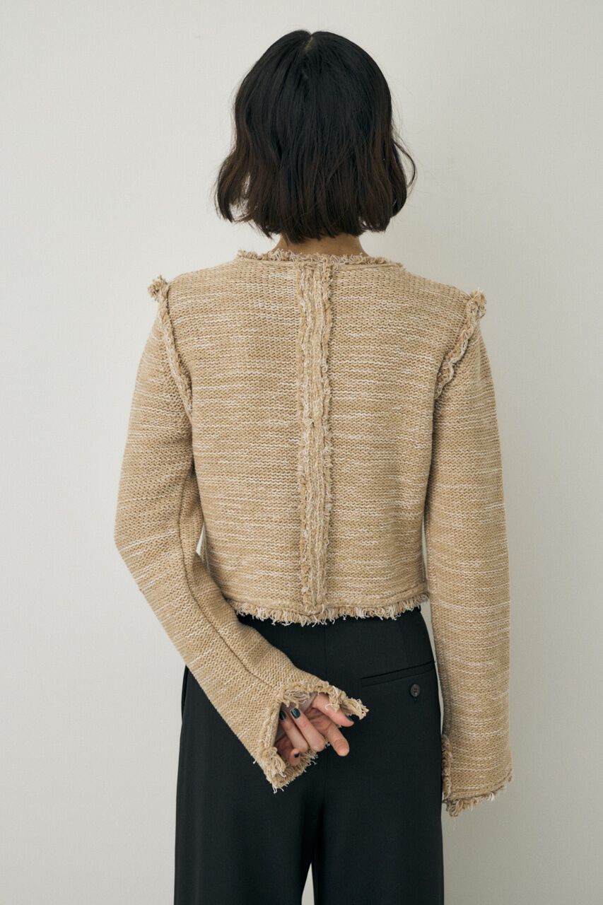 MOUSSY「ツイードニットジャケット　オーガニックコットン使用」|カーディガン|