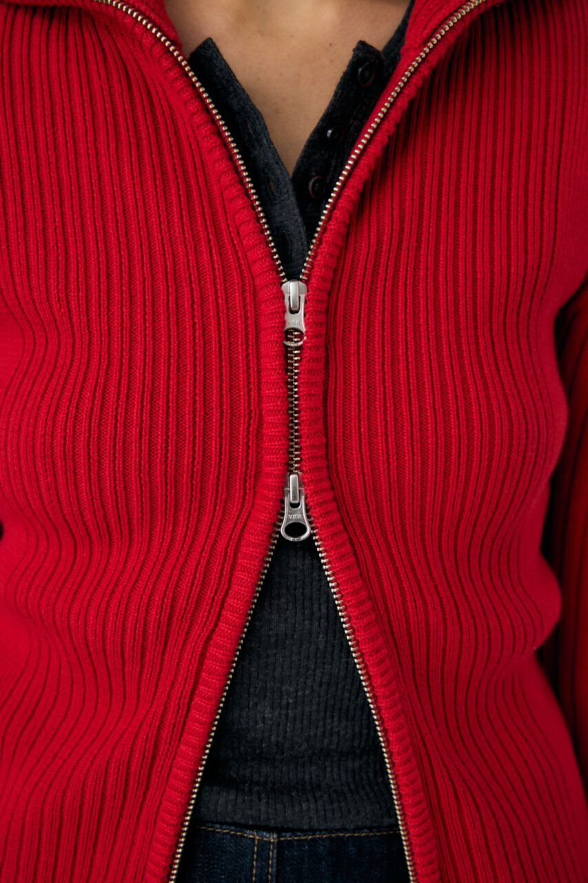 MOUSSY「ZIP UP INSIDE LINE ニット」|ニット・セーター|