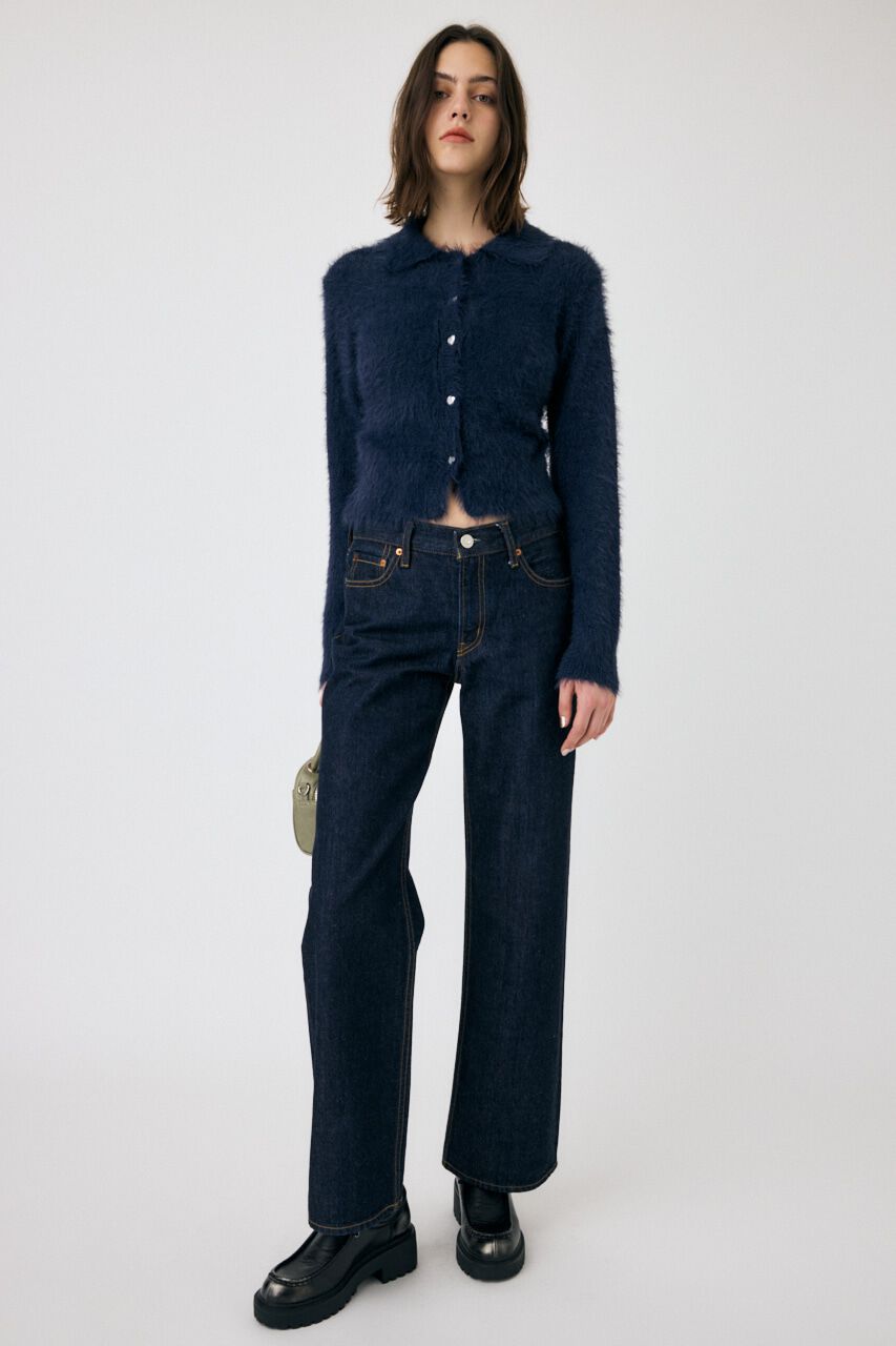 MOUSSY「HEART BUTTON フェザーカーディガン」|カーディガン|