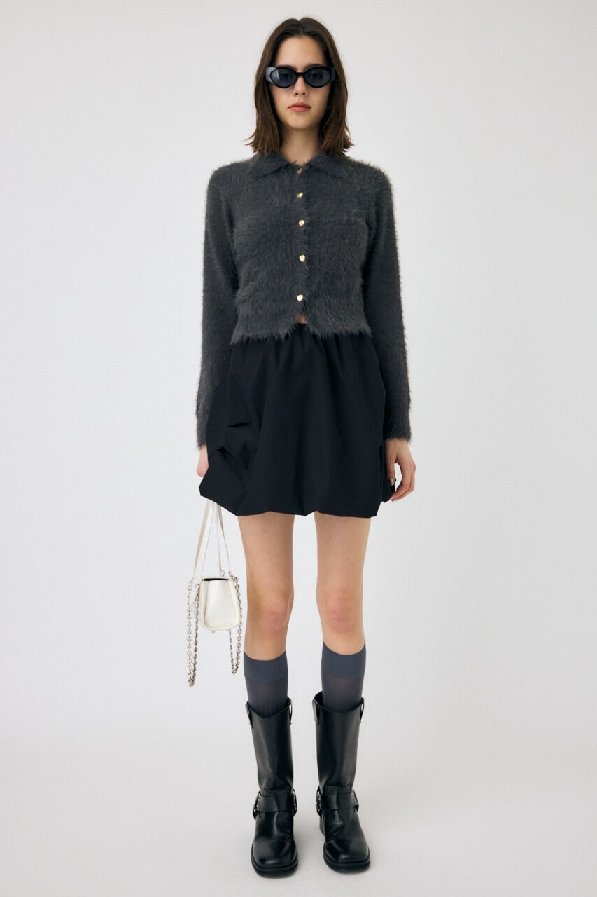 MOUSSY「HEART BUTTON フェザーカーディガン」|カーディガン|