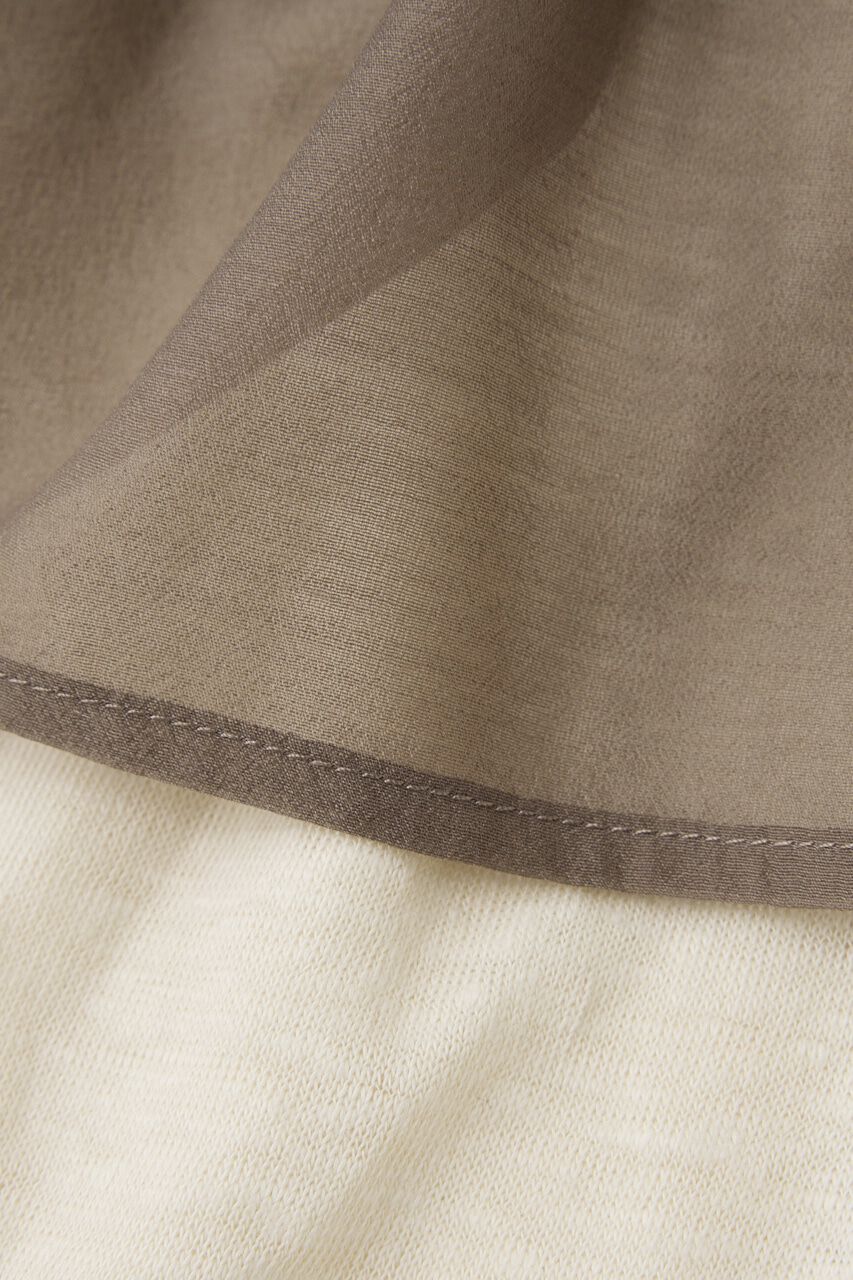 MOUSSY「吸湿､速乾性のある麻のｶｯﾄｿｰと透け感のあるｷｬﾐｿｰﾙの重ね着 」|Tシャツ・カットソー|