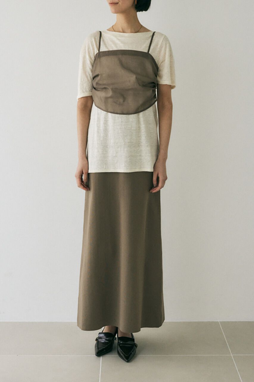 MOUSSY「吸湿､速乾性のある麻のｶｯﾄｿｰと透け感のあるｷｬﾐｿｰﾙの重ね着 」|Tシャツ・カットソー|