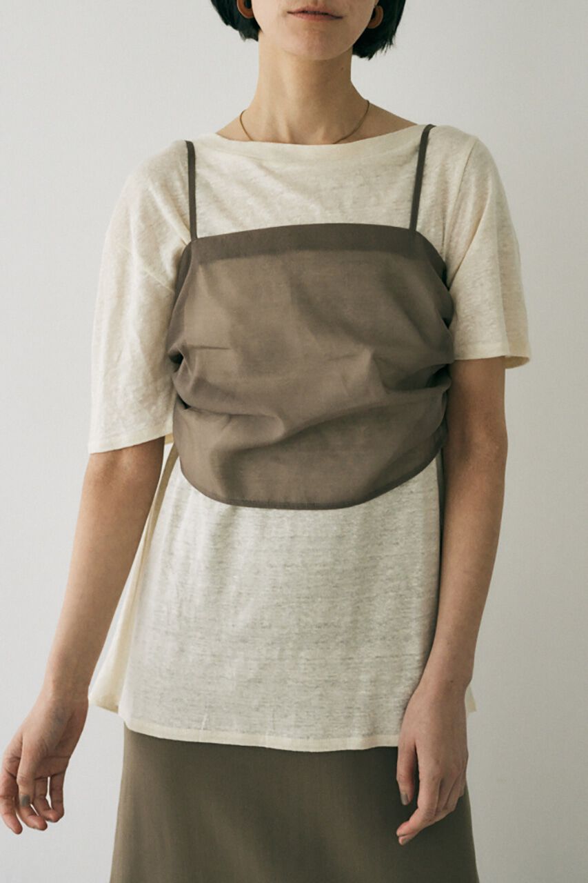 MOUSSY「吸湿､速乾性のある麻のｶｯﾄｿｰと透け感のあるｷｬﾐｿｰﾙの重ね着 」|Tシャツ・カットソー|