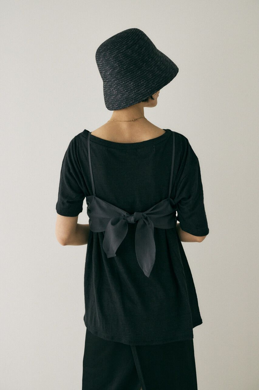 MOUSSY「吸湿､速乾性のある麻のｶｯﾄｿｰと透け感のあるｷｬﾐｿｰﾙの重ね着 」|Tシャツ・カットソー|