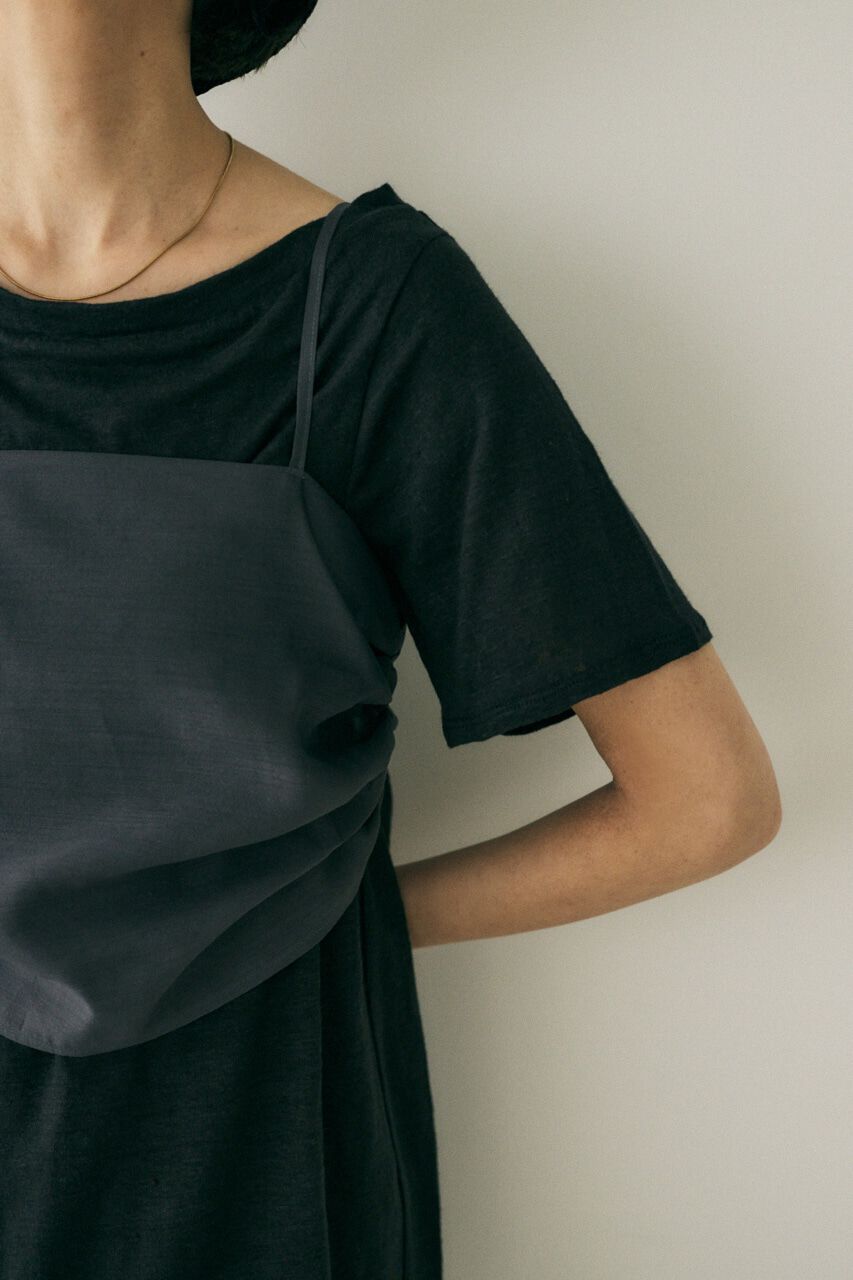 MOUSSY「吸湿､速乾性のある麻のｶｯﾄｿｰと透け感のあるｷｬﾐｿｰﾙの重ね着 」|Tシャツ・カットソー|