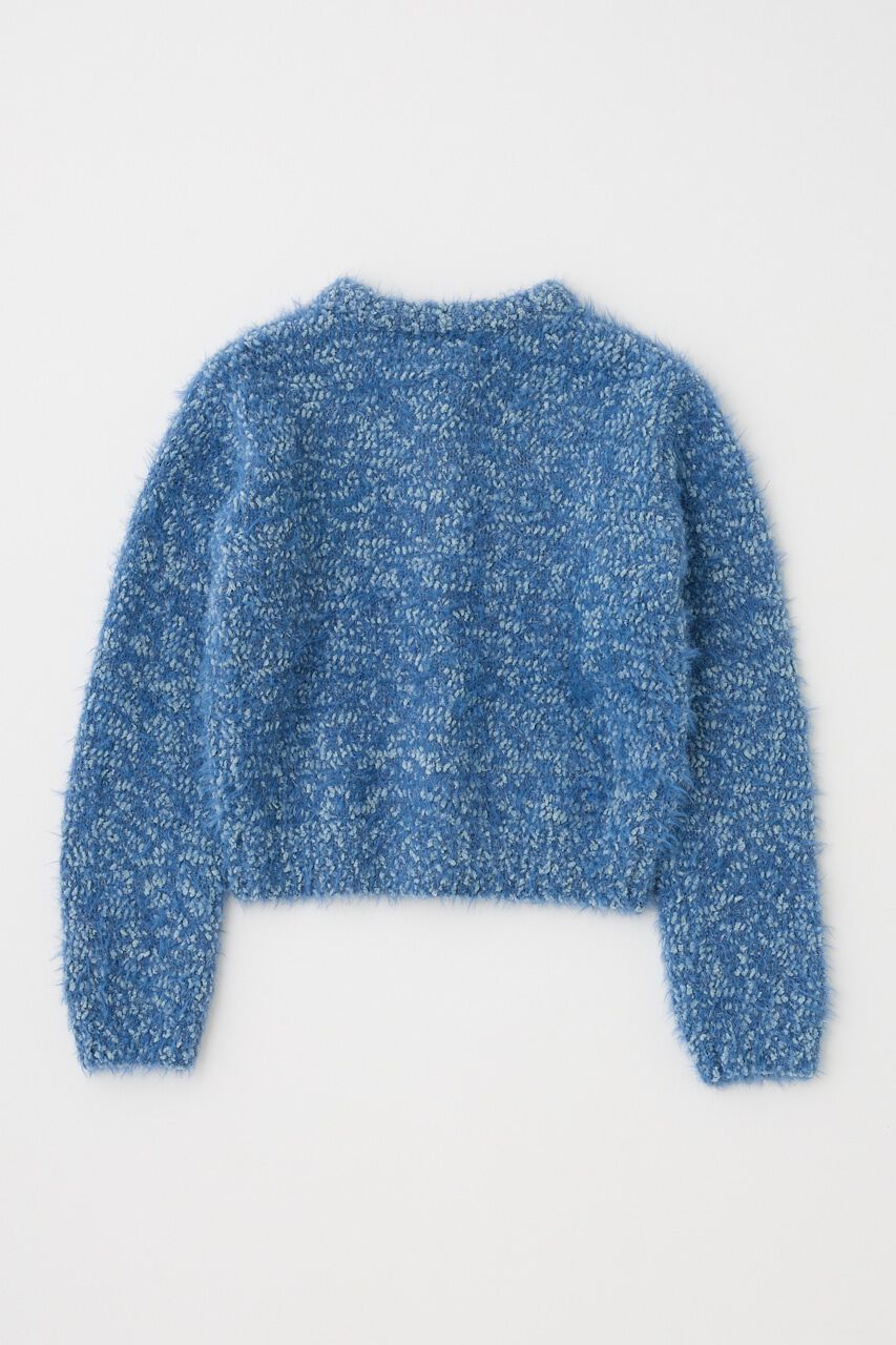 MOUSSY「GLITTER SHAGGY ニットカーディガン」|カーディガン|