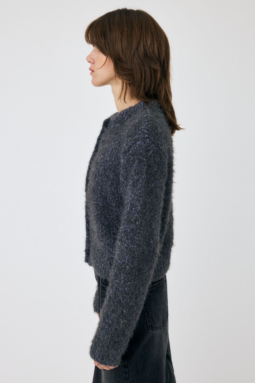 MOUSSY「GLITTER SHAGGY ニットカーディガン」|カーディガン|