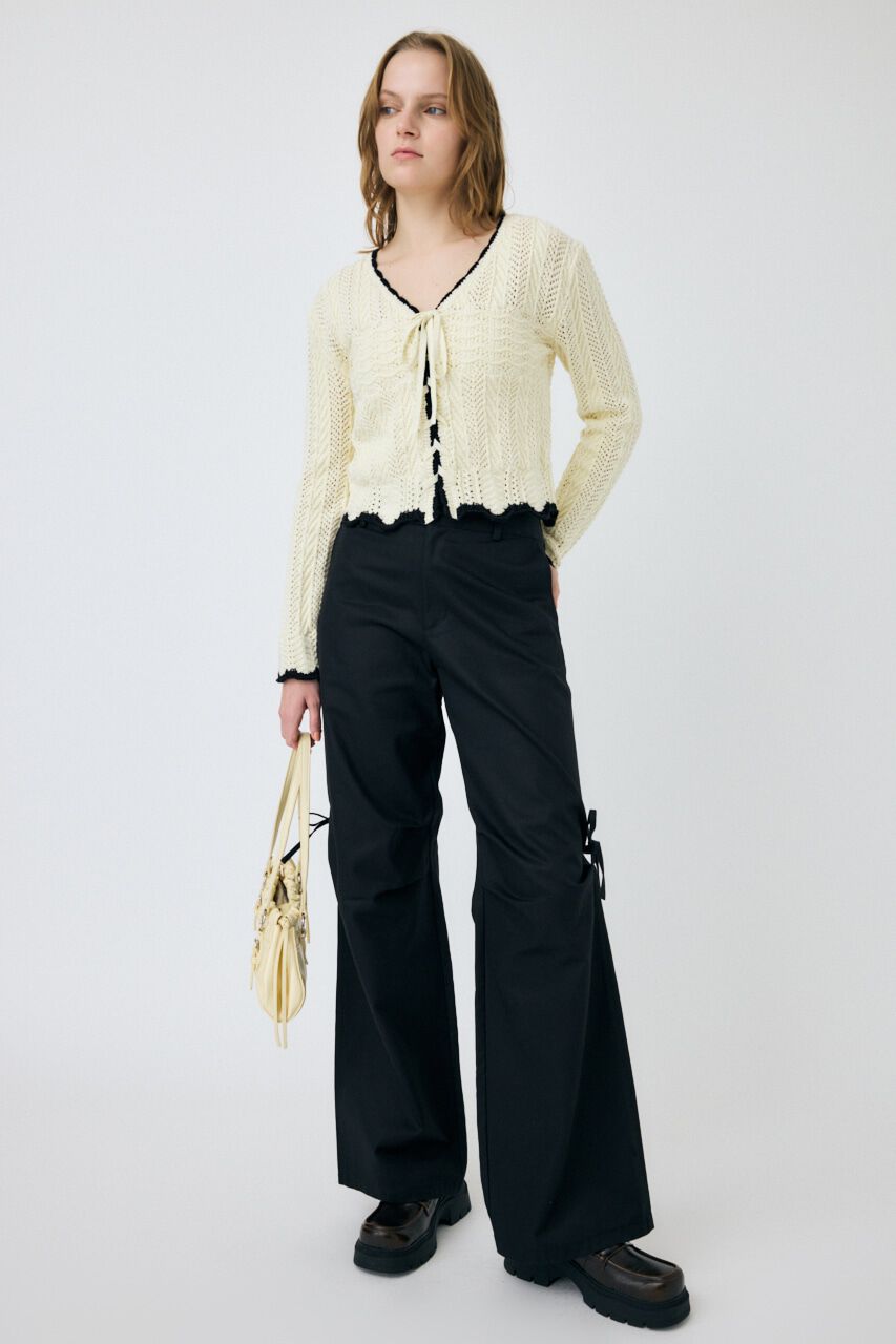 MOUSSY「OPEN STITCH レースアップニット」|ニット・セーター|