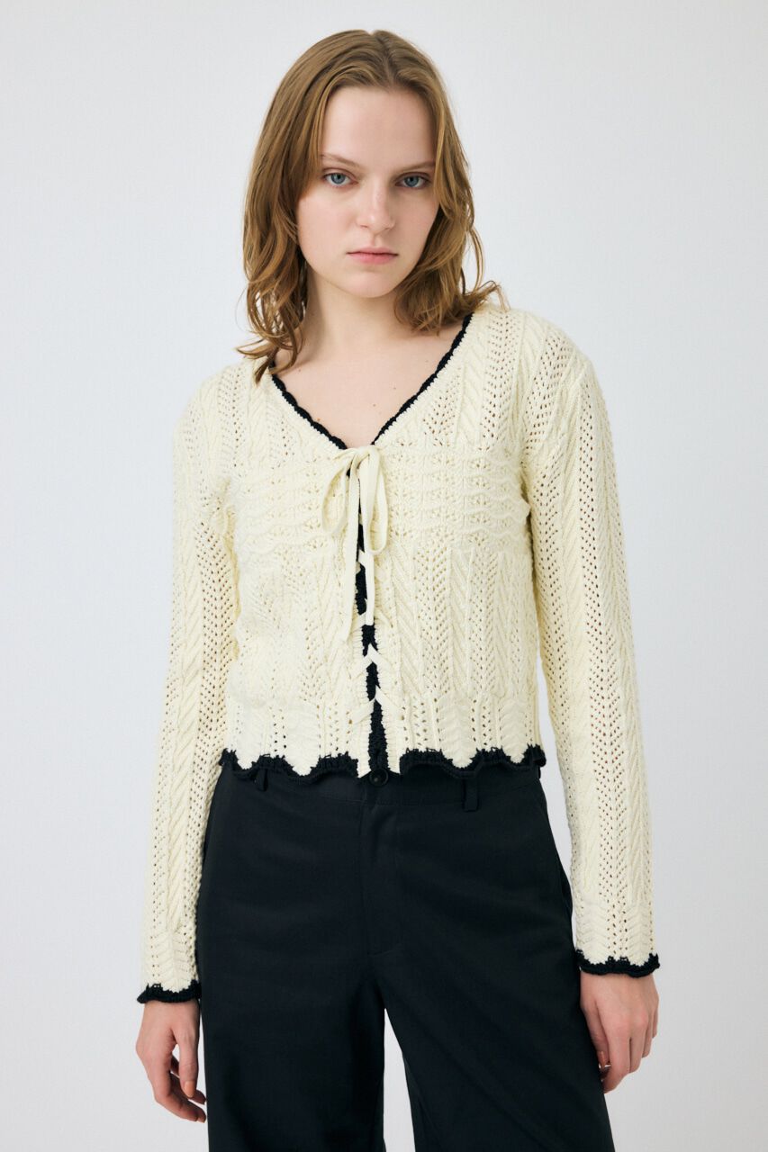 MOUSSY「OPEN STITCH レースアップニット」|ニット・セーター|