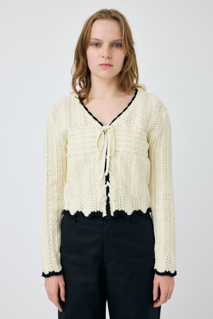 MOUSSY「OPEN STITCH レースアップニット」|ニット・セーター|