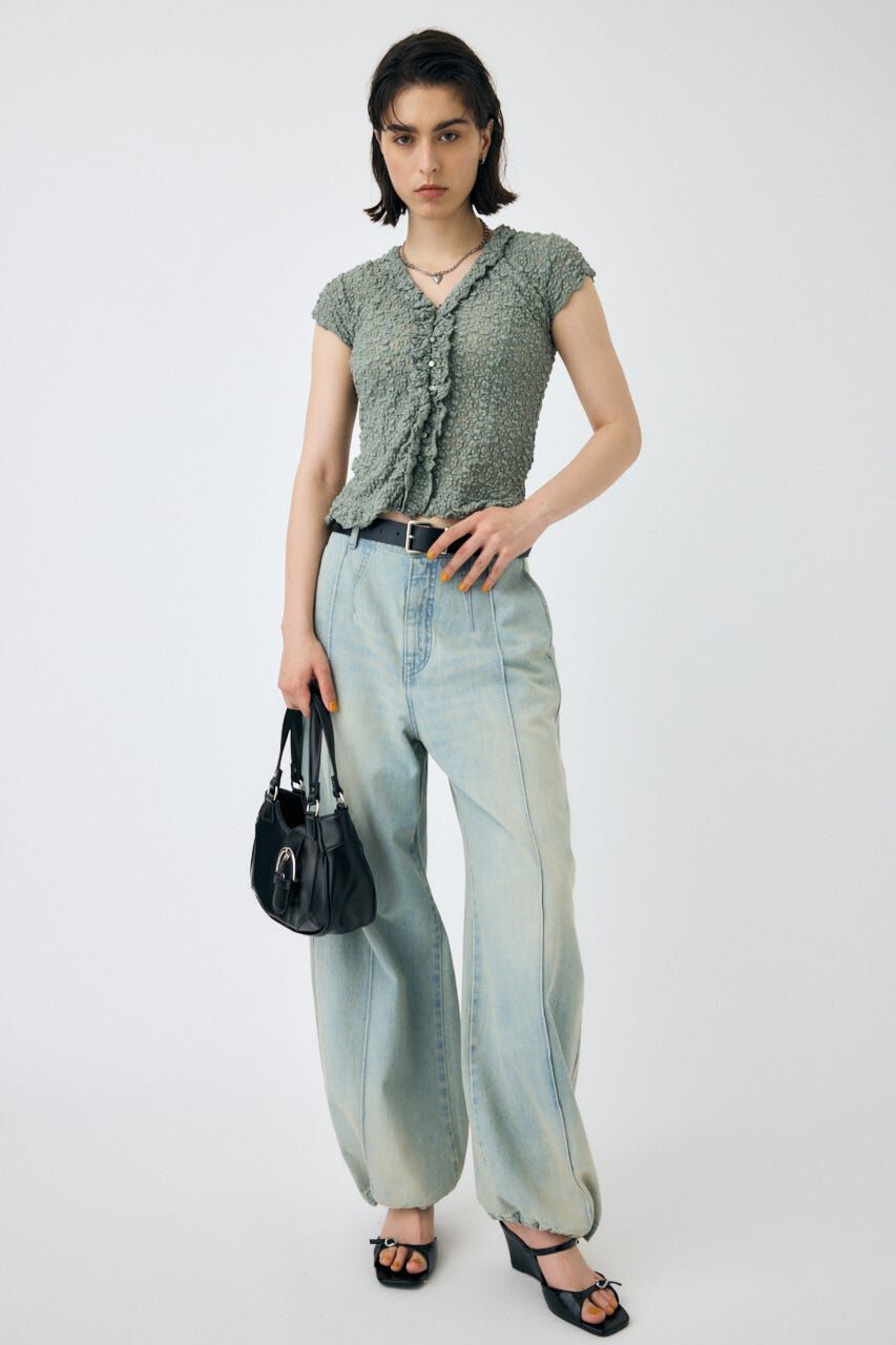 MOUSSY「RUFFLE LACE ノースリーブトップス」|Tシャツ・カットソー|