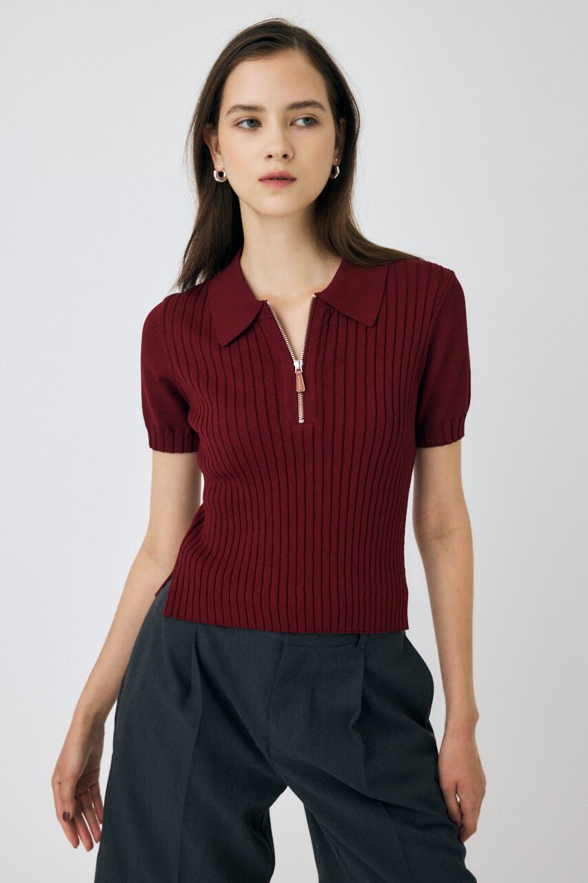 MOUSSY「HALF ZIP CLASSIC ポロ トップス」|ニット・セーター|BRD