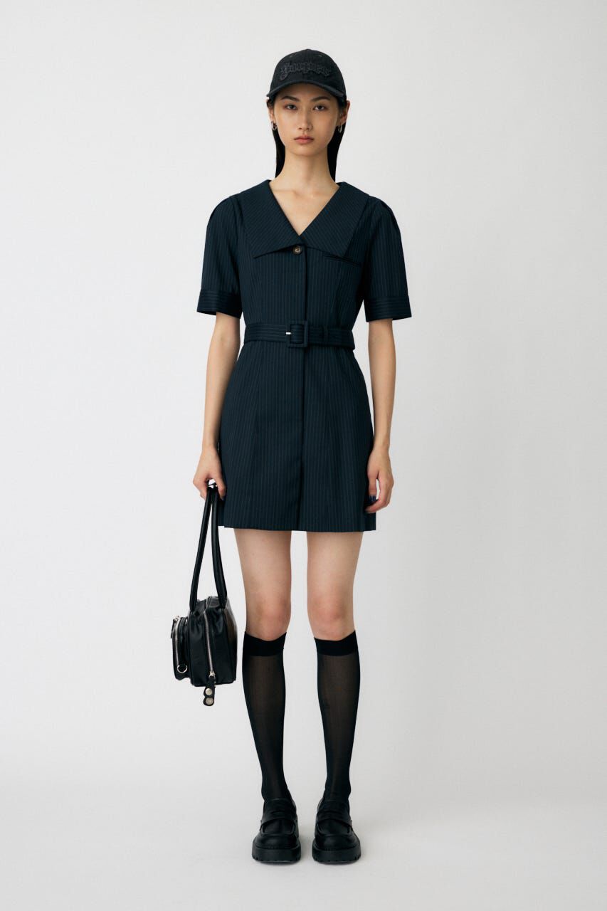 MOUSSY「BIG COLLAR MINI ドレス」|ワンピース|