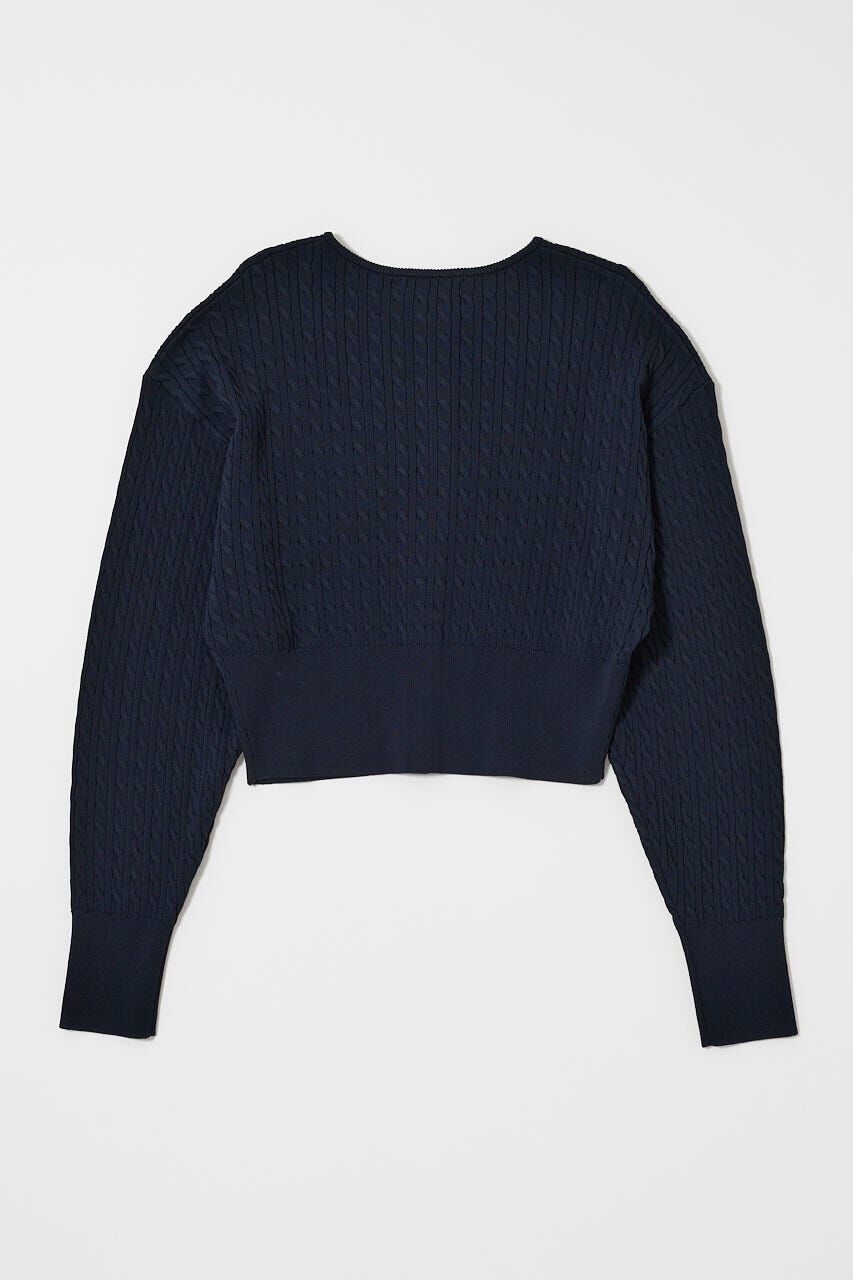 MOUSSY「LOGO CABLE カーディガン」|カーディガン|