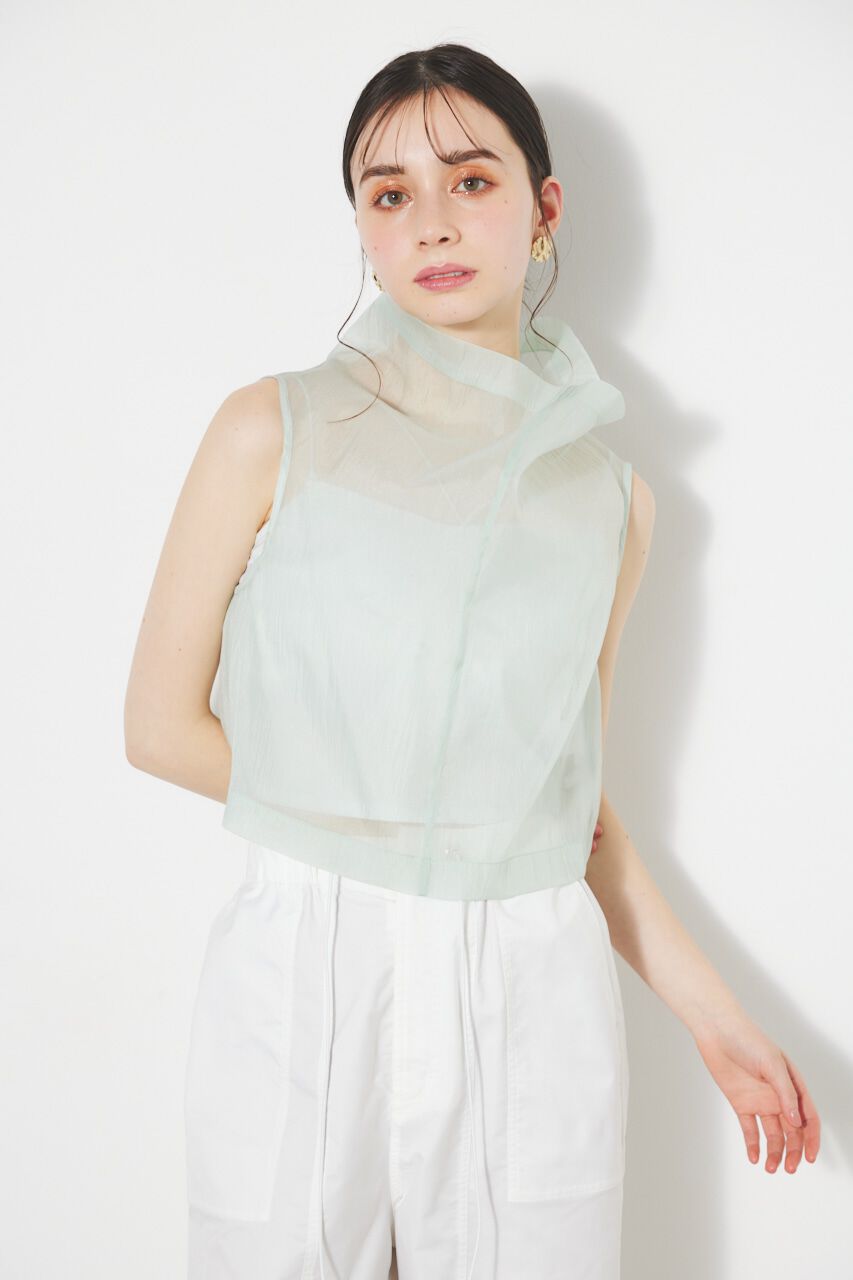 rienda「オーバーNCシースルーTOP」|シャツ・ブラウス|L/GRN1