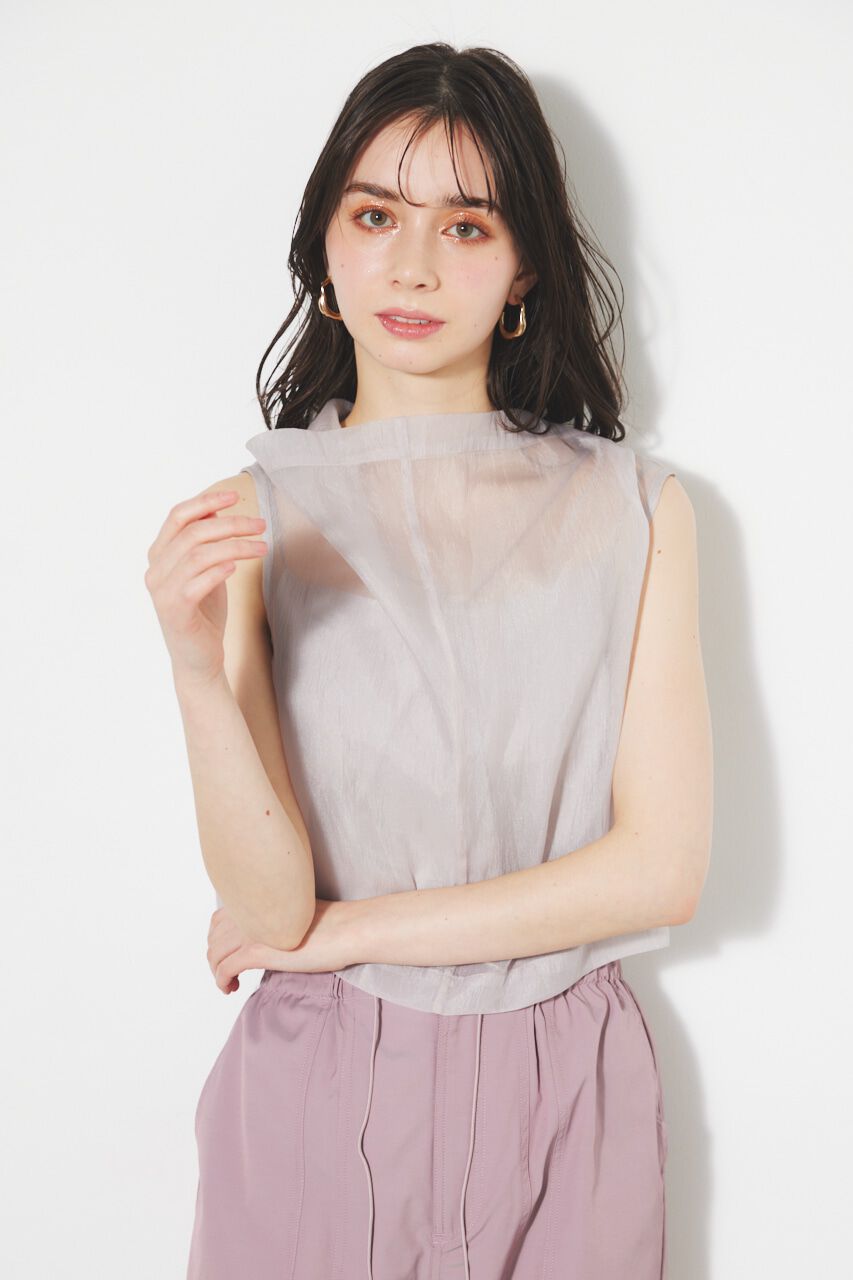 rienda「オーバーNCシースルーTOP」|シャツ・ブラウス|L/PUR1