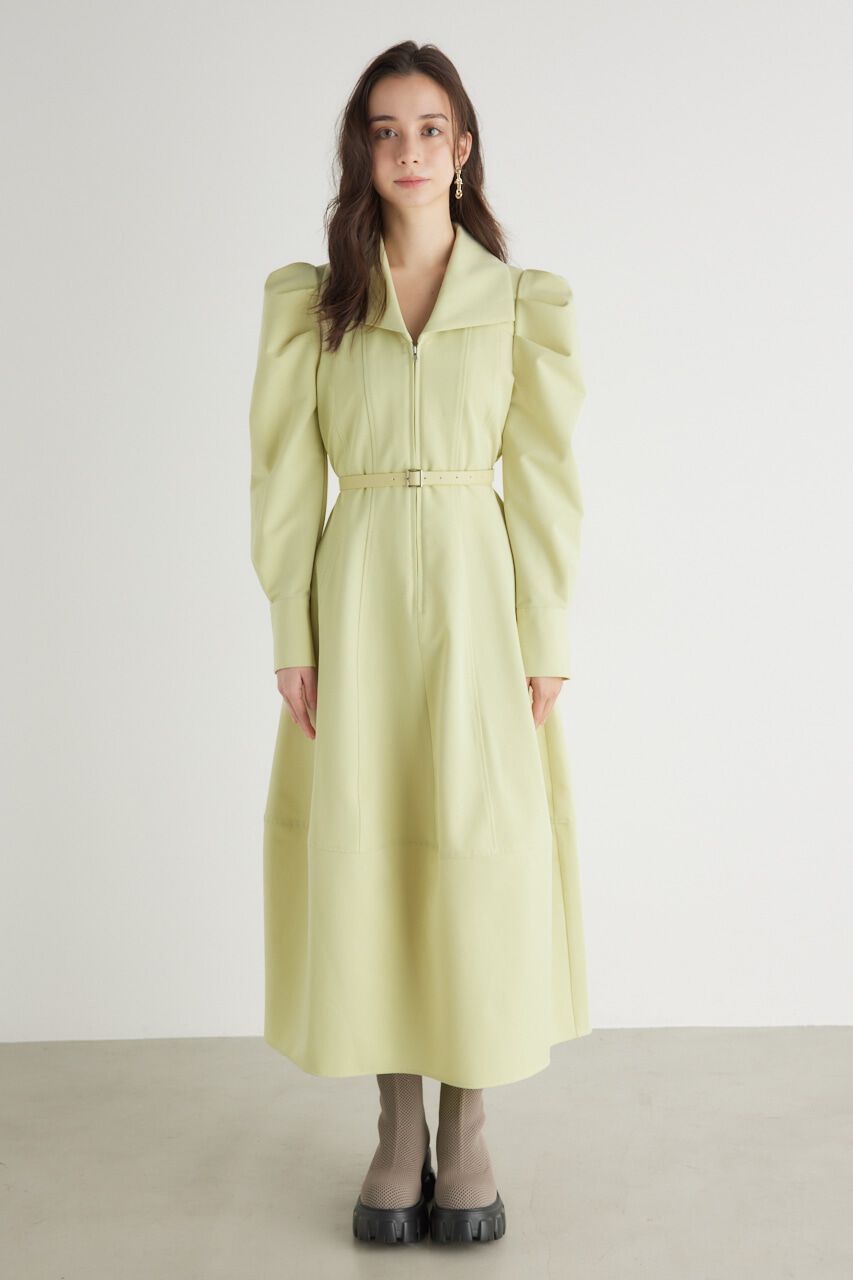 rienda「オーバーカラーZIPフレアOP」|ワンピース|