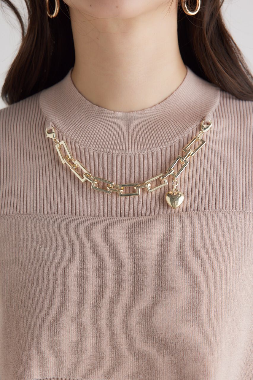 rienda「チェーンNCオフショル Knit OP」|ワンピース|