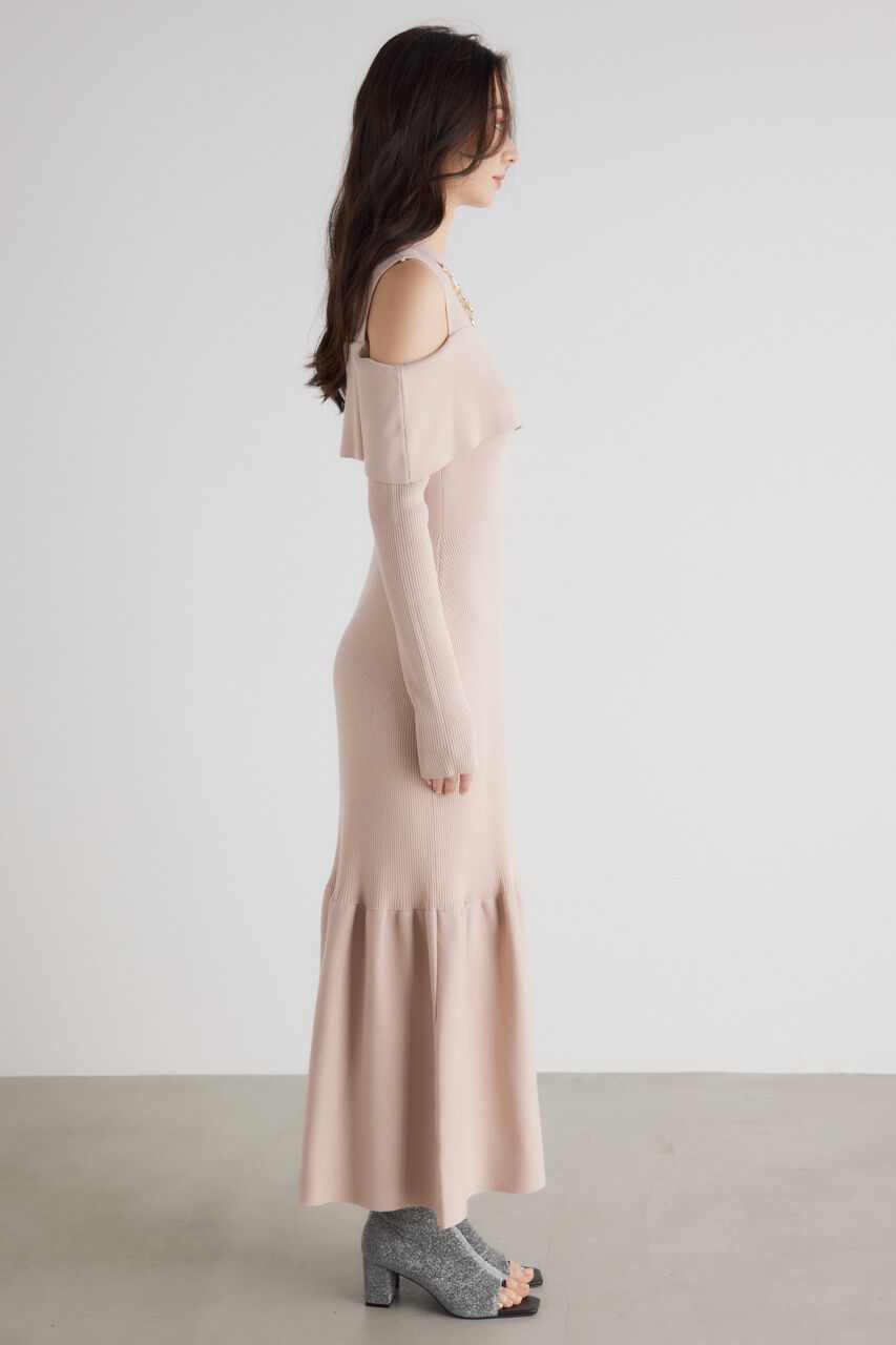 rienda「チェーンNCオフショル Knit OP」|ワンピース|