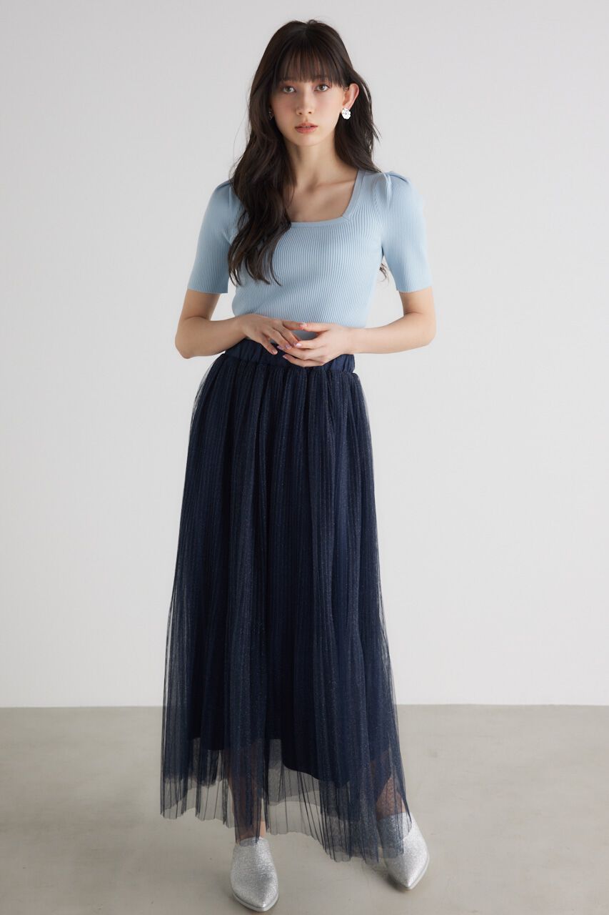 rienda「スクエアNCウォッシャブルKnit TOP」|ニット・セーター|