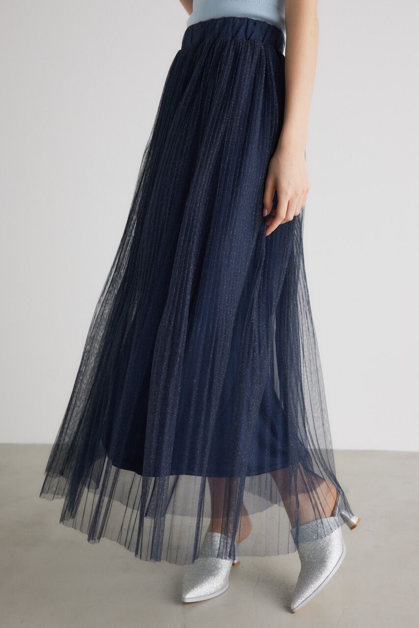 rienda「ラメチュールプリーツJ/W SK」|スカート|