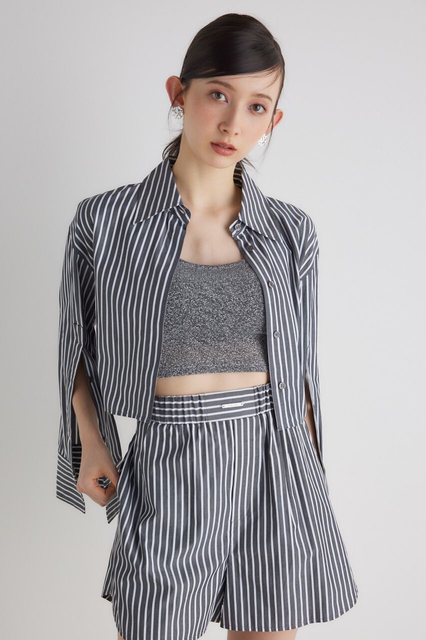 rienda「2WAYショートSH TOP」|シャツ・ブラウス|柄BLK5