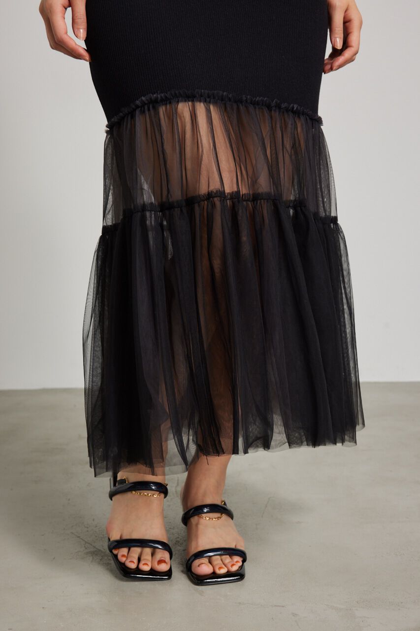 rienda「チュールマーメイドKnit OP」|ワンピース|