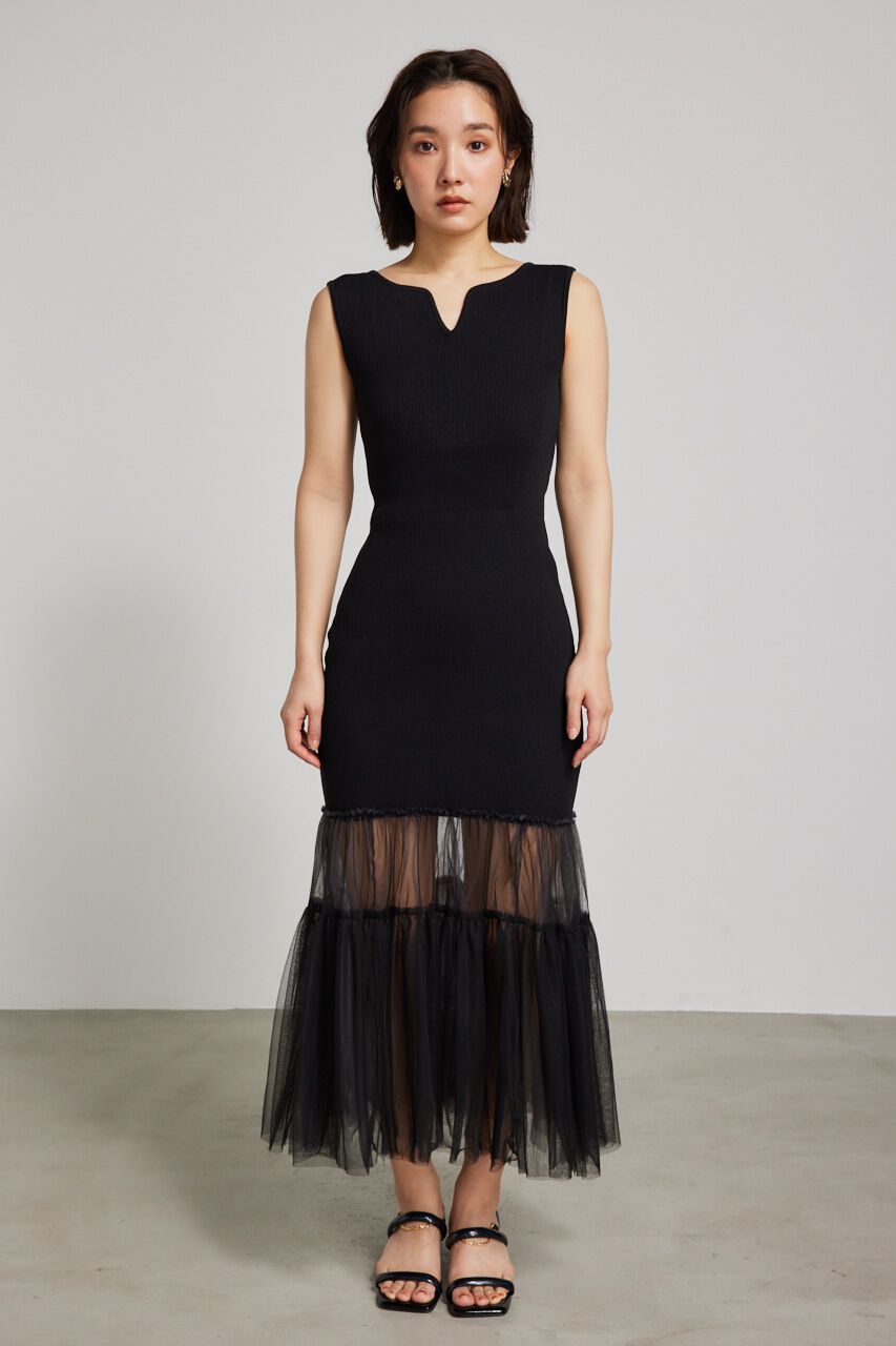 rienda「チュールマーメイドKnit OP」|ワンピース|