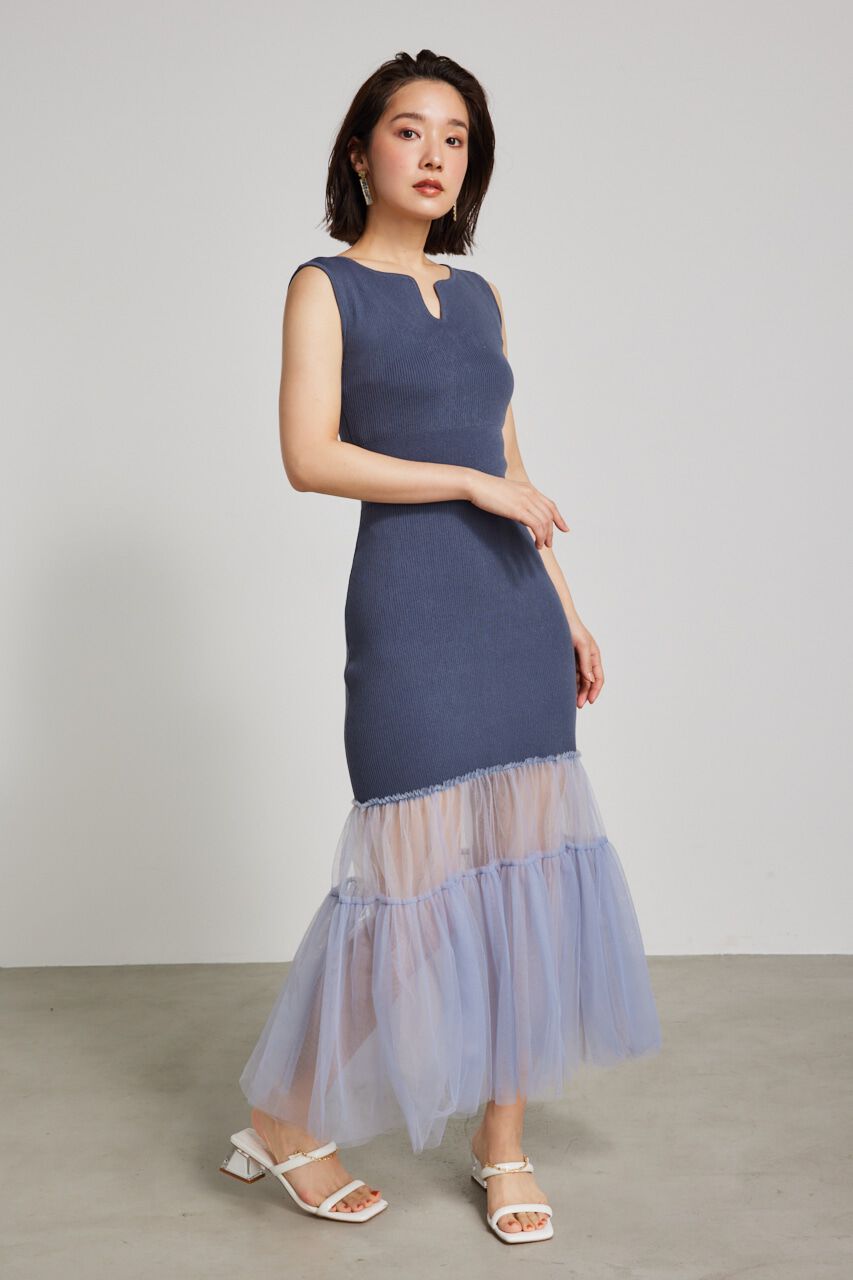 rienda「チュールマーメイドKnit OP」|ワンピース|