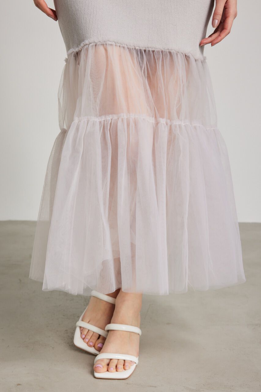 rienda「チュールマーメイドKnit OP」|ワンピース|